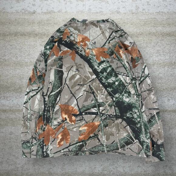 Vintage 90s Fusion 3D Hunting Camo Shirt Mens L Woodland Cotton Long Sleeve - Picture 2 of 4